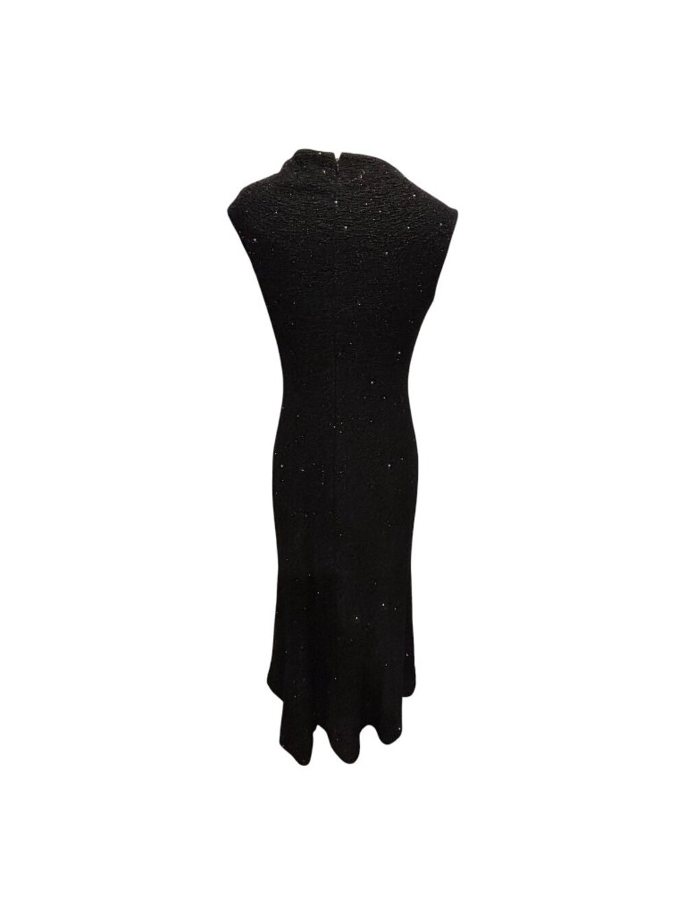 Eliza J Black Glitter Evening Gown Dress Size 10 Sleeveless V-Neck Formal Maxi - Picture 4 of 10